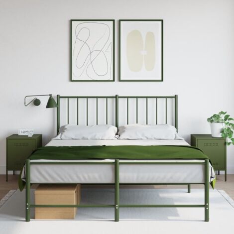 Bedside Cabinets 2 pcs Olive Green 36x39x50.5 cm Steel vidaXL