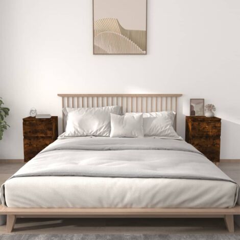Bedside Cabinets 2 pcs Smoked Oak 40x35x70 cm vidaXL