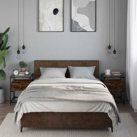 Bedside Cabinets 2 pcs Smoked Oak 40x40x55 cm Engineered Wood vidaXL