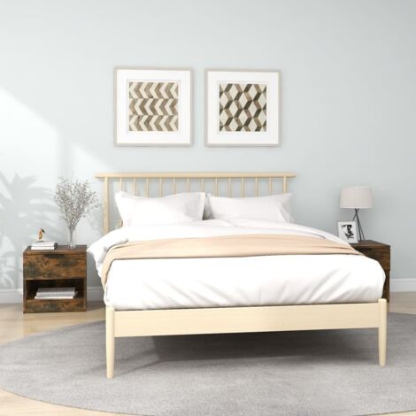Bedside Cabinets 2 pcs Smoked Oak Engineered Wood vidaXL