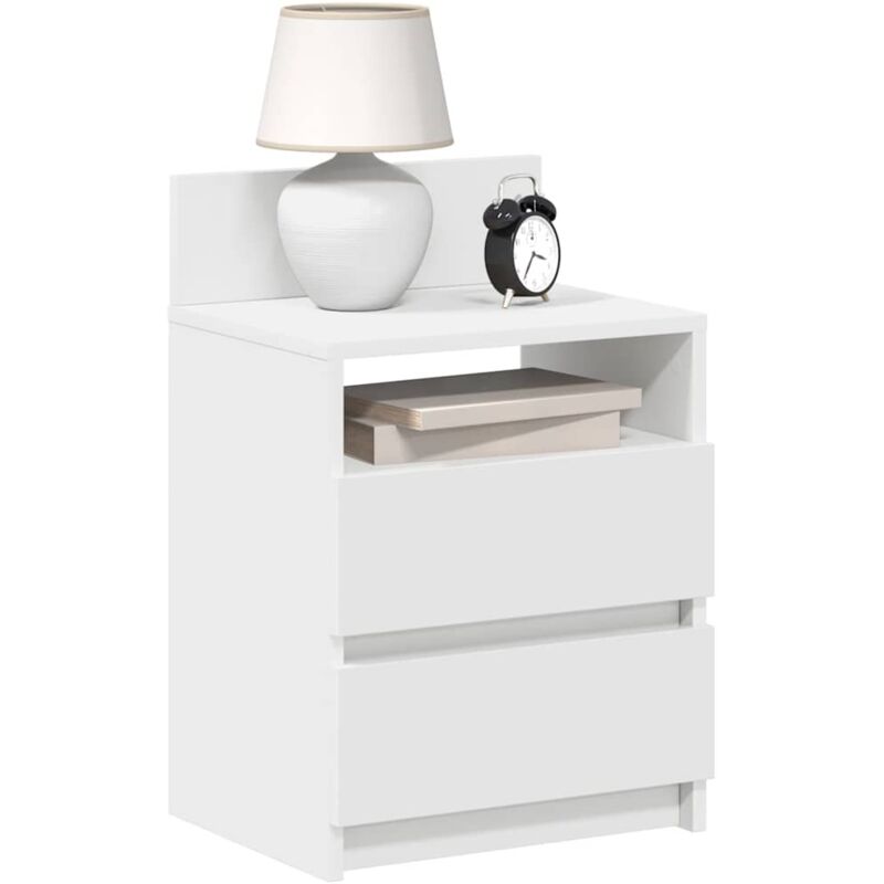 Bedside Cabinets 2 Pcs With 2 Drawers White 40x33x60 Cm Vidaxl
