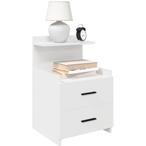 Bedside Cabinets 2 pcs with 2 Drawers White 40x36.5x62 cm vidaXL