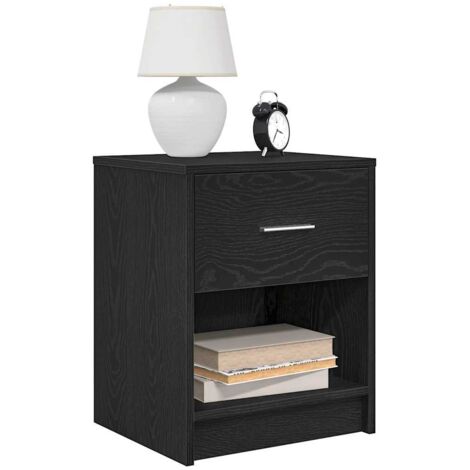 Bedside Cabinets 2 pcs with Drawer Black 40x34x50 cm vidaXL