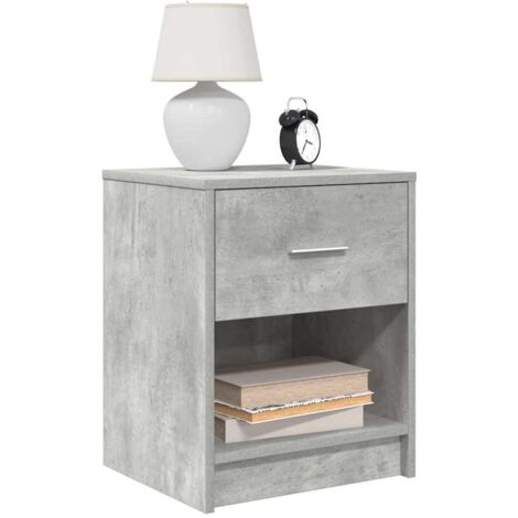 Bedside Cabinets 2 pcs with Drawer Concrete Grey 40x34x50 cm vidaXL