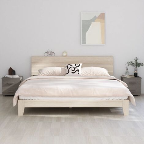 Bedside Cabinets HAMAR 2 pcs Light Grey 40x35x44.5cm Solid Wood vidaXL