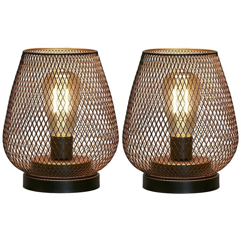 Bedside lamp design battery outdoor table lamps Set of 2 metal cage table lamps living room table lamp cordless weddings parties patio for indoor