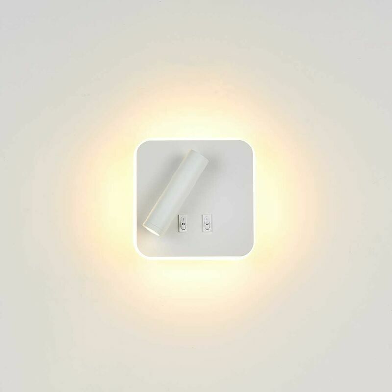 Bedside Lights Indoor Hotel Wall Lamp Bed Wall Lights Corridor Wall Lamp with Switch (12W White/Warm White) [Energy Class a+]