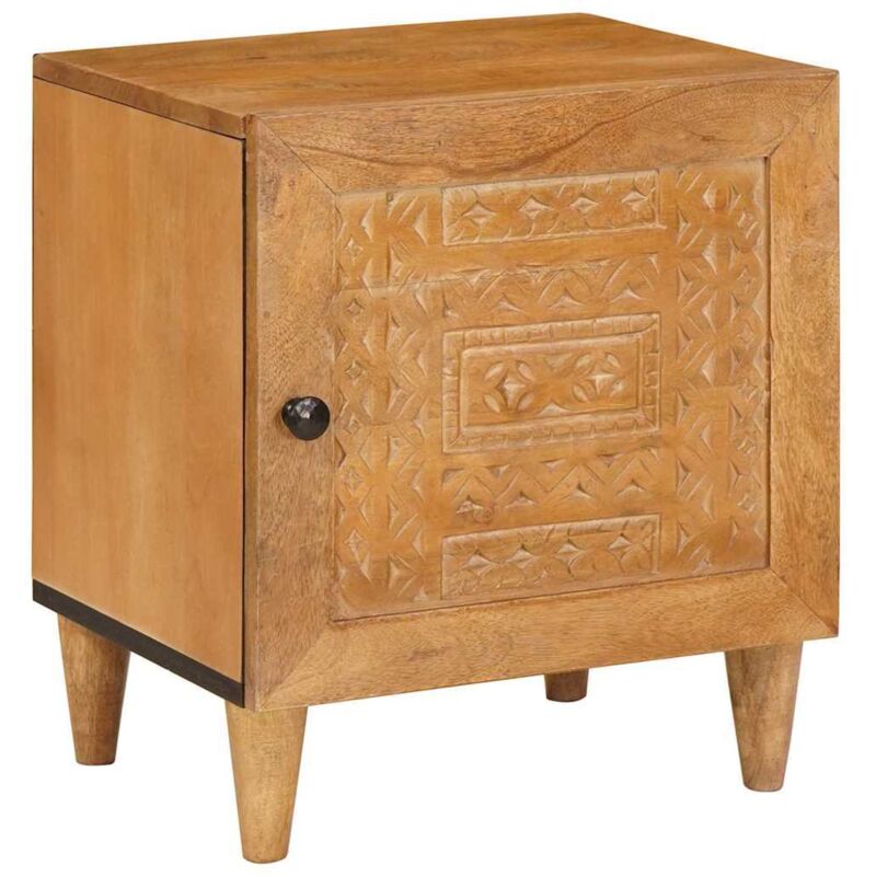 Bedside Table Light Brown 40 X 33 X 46 Cm Solid Mango Wood Vidaxl