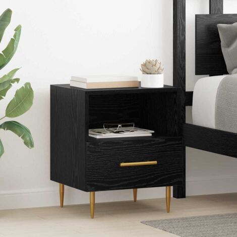 Bedside Table Black 40 x 35 x 47.5 cm Engineered wood vidaXL