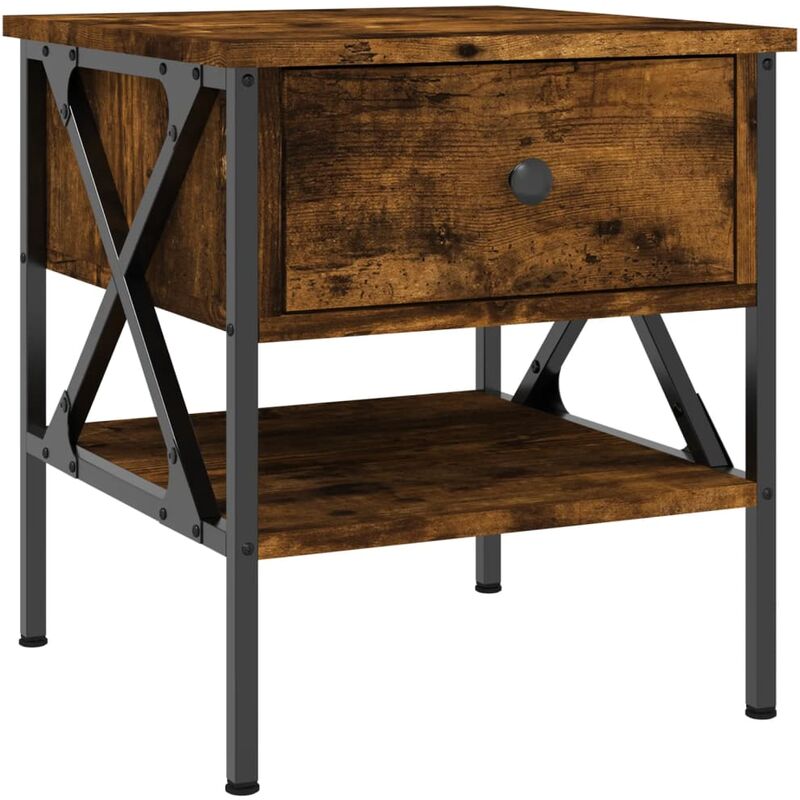 Vidaxl - Bedside Table Smoked Oak 40x42x45 cm Engineered Wood Brown