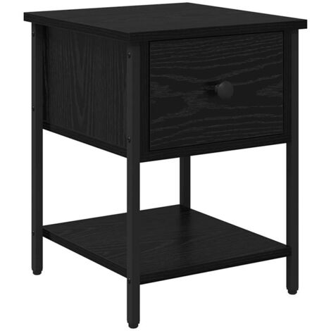 Bedside Table Black Oak 34 x 35.5 x 45 cm Engineered Wood vidaXL