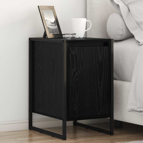 Bedside Table Black Oak 39.5 x 30 x 50 cm Engineered Wood vidaXL