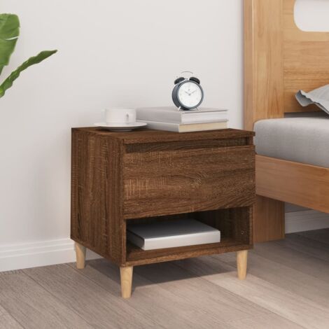 Bedside Table Brown Oak 50x46x50 Engineered Wood vidaXL