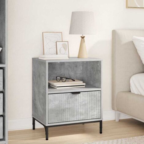 Bedside Table Concrete grey 49 x 36 x 61 cm Engineered wood vidaXL