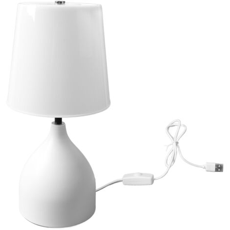 Bedside Table Lamp 5V Dimmer Touch Switch White Nightstand Lamp for Kids Room Living Room Bedroom Office