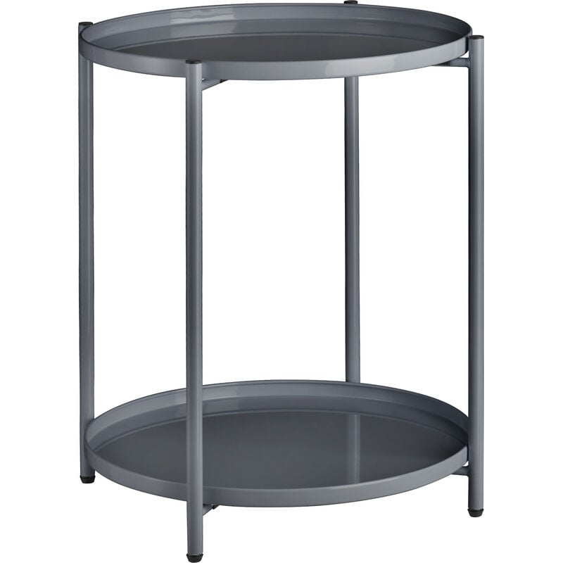 Tectake - Bedside Table Oxford - Lamp Table, Side Table, Small Side Table - Dark Grey - Dark Grey