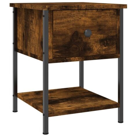 Bedside Table Smoked Oak 34x35.5x45 cm Engineered Wood vidaXL
