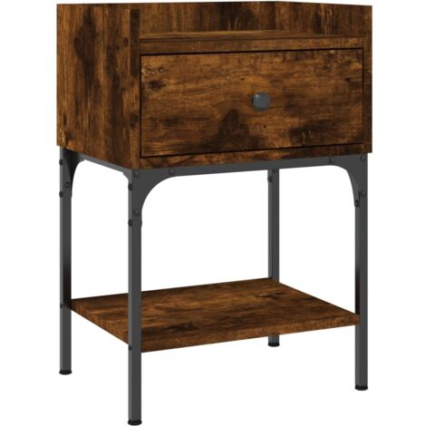 Bedside Table Smoked Oak 40.5x31x60 cm Engineered Wood vidaXL