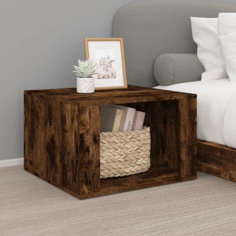 Bedside Table Smoked Oak 57x55x36 cm Engineered Wood vidaXL