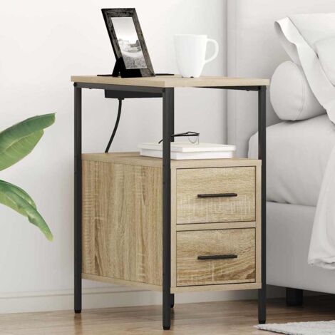 Bedside Table Sonoma oak 30 x 48 x 61 cm Engineered wood vidaXL
