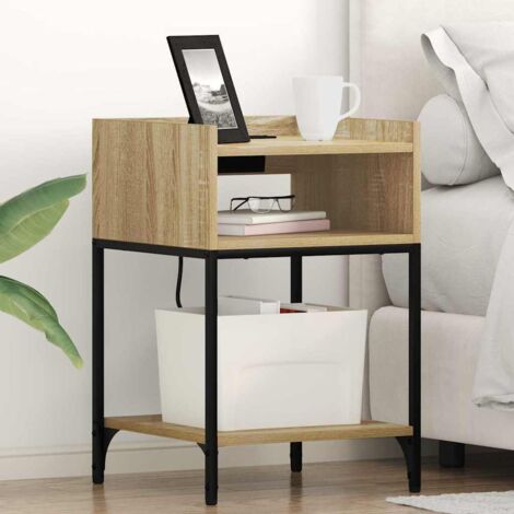 Bedside Table Sonoma oak 40 x 40 x 61 cm Engineered wood vidaXL