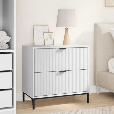 Bedside Table White 63.5 x 36 x 61 cm Engineered wood vidaXL