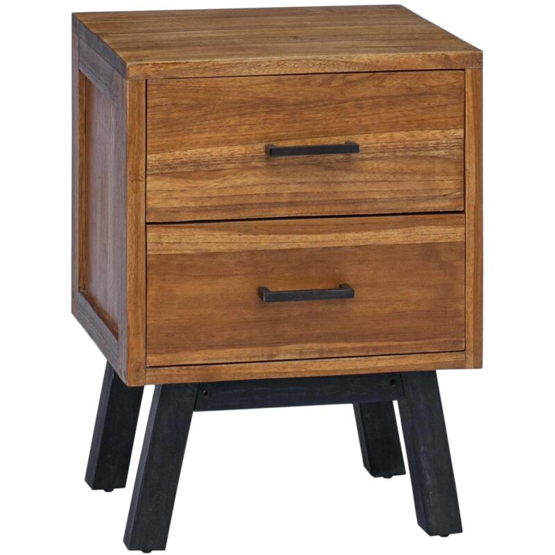 Bedside Table Natural 40 X 35 X 55 Cm Solid Teak Wood Vidaxl