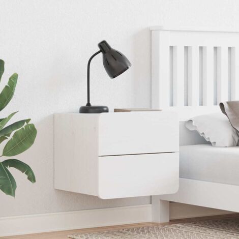 Bedside Table with Drawer White 39 x 34 x 33 cm Solid pine wood vidaXL