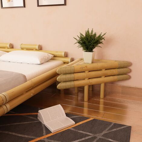 main image of "Bedside Tables 2 pcs 60x60x40 cm Bamboo Natural - Brown"