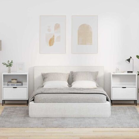Bedside Tables 2 pcs High gloss white 49 x 36 x 61 cm vidaXL