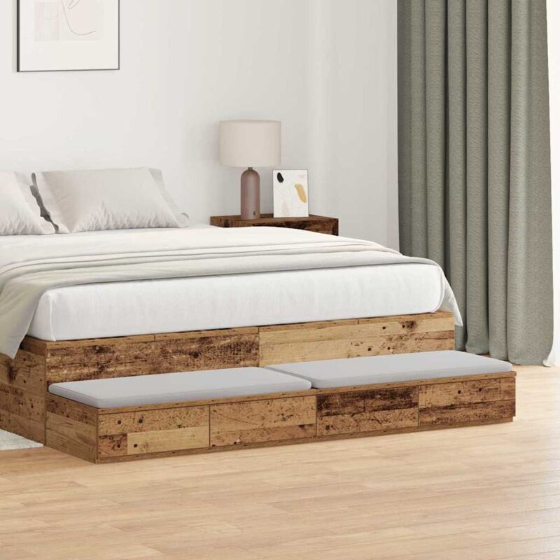 Vidaxl - Bed Drawers Old Wood 150 X 36.5 X 16.5 Cm Engineered Wood