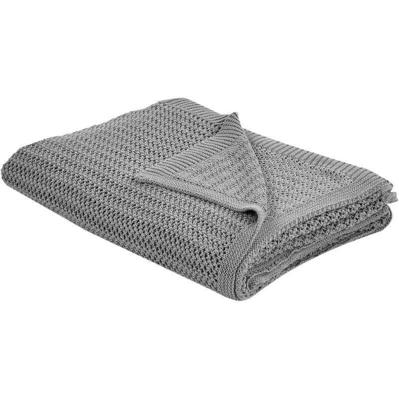 Beliani Bedspread Ilen Cotton 150 X 200 Cm Grey