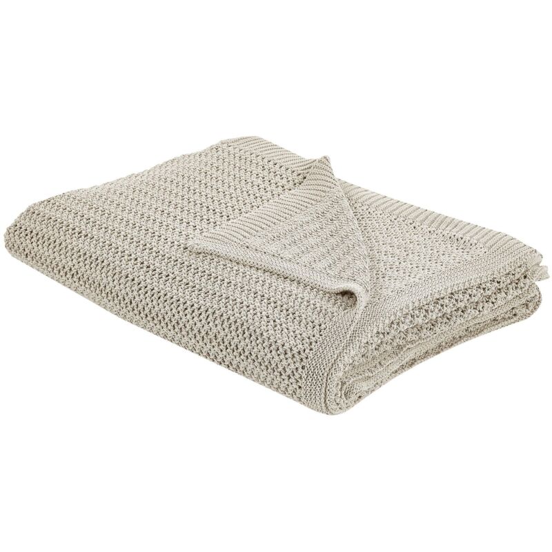 Beliani - Bedspread Decorative Throw Bedding Cotton 150 X 200 Cm Light Beige Ilen