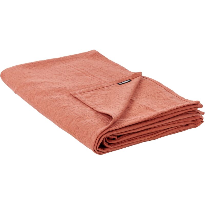 Beliani - Bedspread Decorative Throw Bedding Pattern Cotton 150 X 200 Cm Red Maraka
