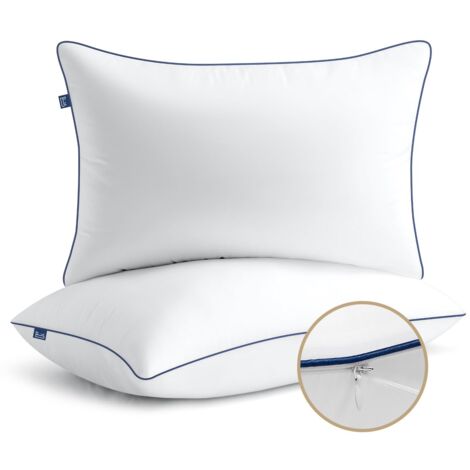 BedStory Cuscini Letto Matrimoniale, Cuscini per Divano 65 x 65 - Set di 2 cuscini regolabili in altezza, ipoallergenici, lavabili in lavatrice