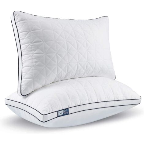 BedStory Set di 2 Cuscini 42x70 cm, Cuscini Letto Matrimoniale Memory, Morbido Cuscino Trapuntato per Dormire in Microfibra, Cuscini Letto Media Durezza Lavabile, Antiacaro e Anallergico