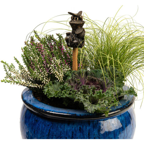 Bee On Thistle Cane or Stake Topper - L4 x W5 x H7.5 cm