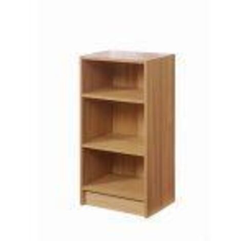 Beech Small Narrow Bookcase Compact Slim Storage Unit Adjustable Shelves
