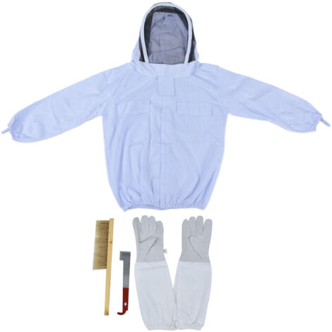 Beekeeping Suit Set Protective Ventilated Beekeeping Jacket Gloves Scraper Bee Brush Tools Kit