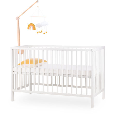 Beeloom - Mobile Montessori pour berceau de bébé en feutre et bois, motif nuages et arc-en-ciel