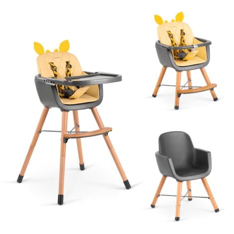 Beeloom - Seggiolone a forma di trono di giraffa trasformabile in sedia 4 in 1 per neonati e bambini, regolabile in altezza, design a giraffa +6 mesi