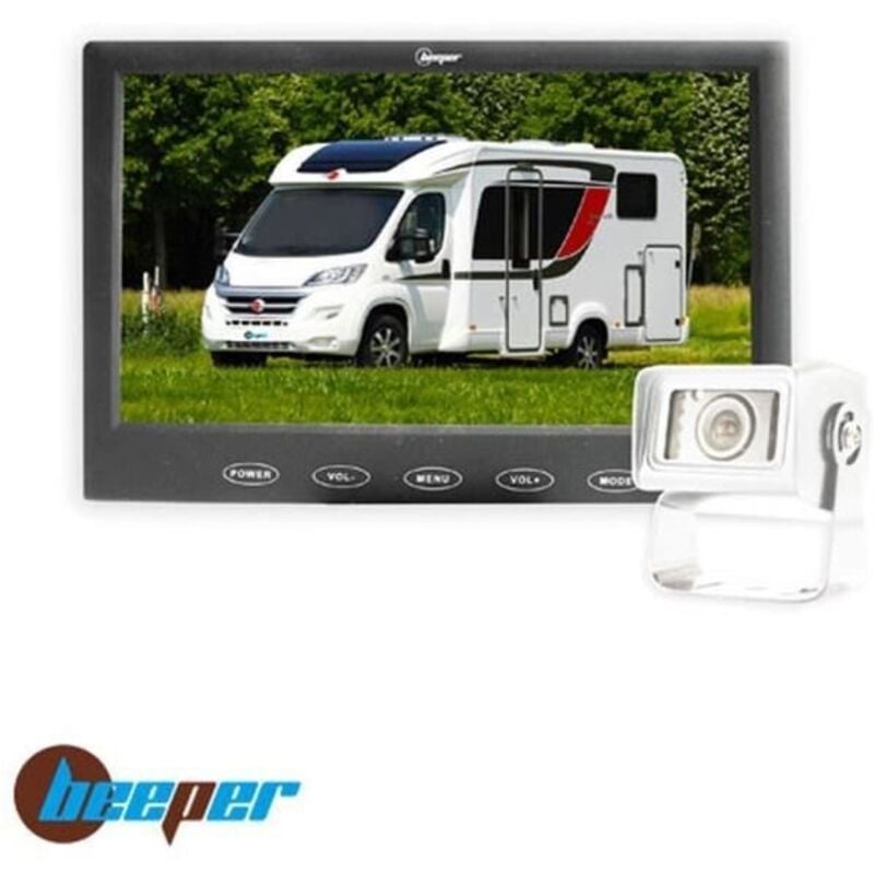 Beeper - Kit vidéo de recul hd avec écran led 7' & micro-caméra blanche RWEC110X-N