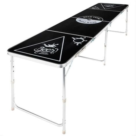 Beer-Pong-Klapptisch Höhenverstellbar Schwarz HI