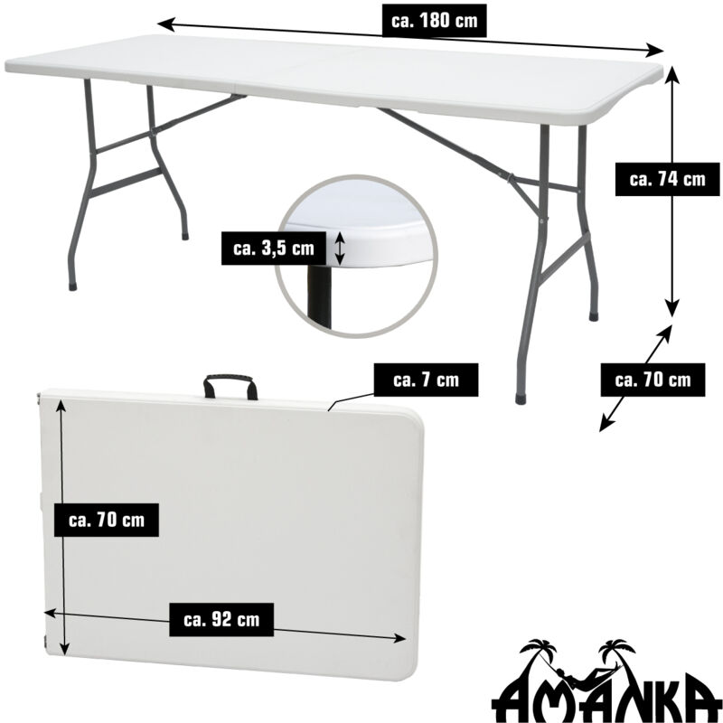 Beer Tent Set for 8 People 180 x 70 cm Dining Table Set with 2 Benches White