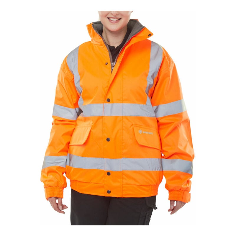 Hi-vis fleece lined bomber jacket orange 6XL - Beeswift