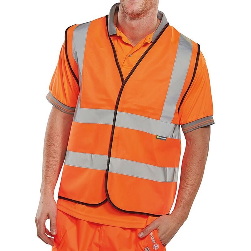 Beeswift High Visibility Waistcoat Full App g Orange 5XL - WCENGOR5XL