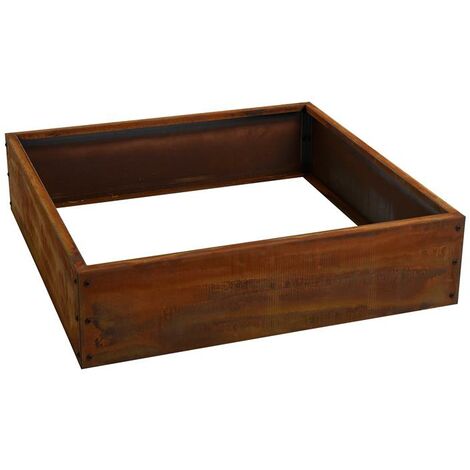 Beeteinfassung Beetumrandung Hochbeet 100x100x25 cm Edelrost Rost Cortenstahl