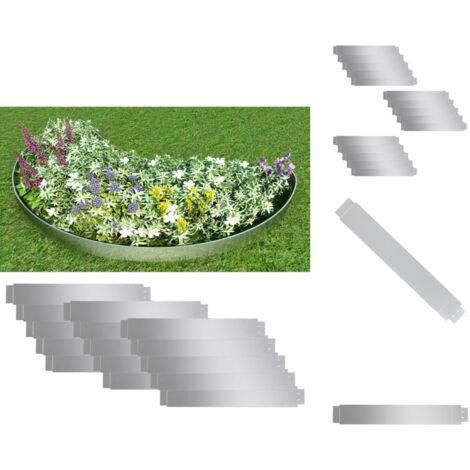 Beeteinfassungen - Living Flexible Rasenkante 15-er Set Verzinkter Stahl 100x14 cm