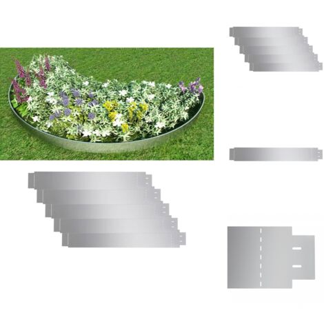 Beeteinfassungen - Living Flexible Rasenkante 5-er Set Verzinkter Stahl 100x14 cm