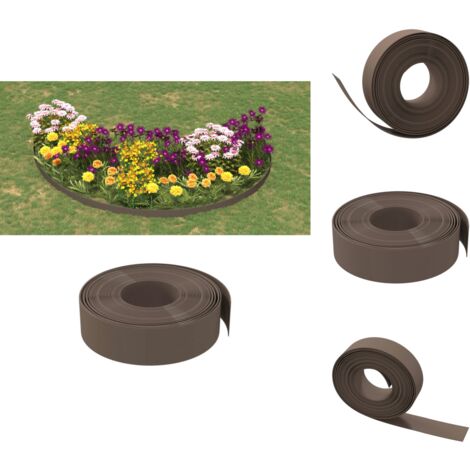 Beeteinfassungen - Living Rasenkante Braun 10 m 15 cm Polyethylen